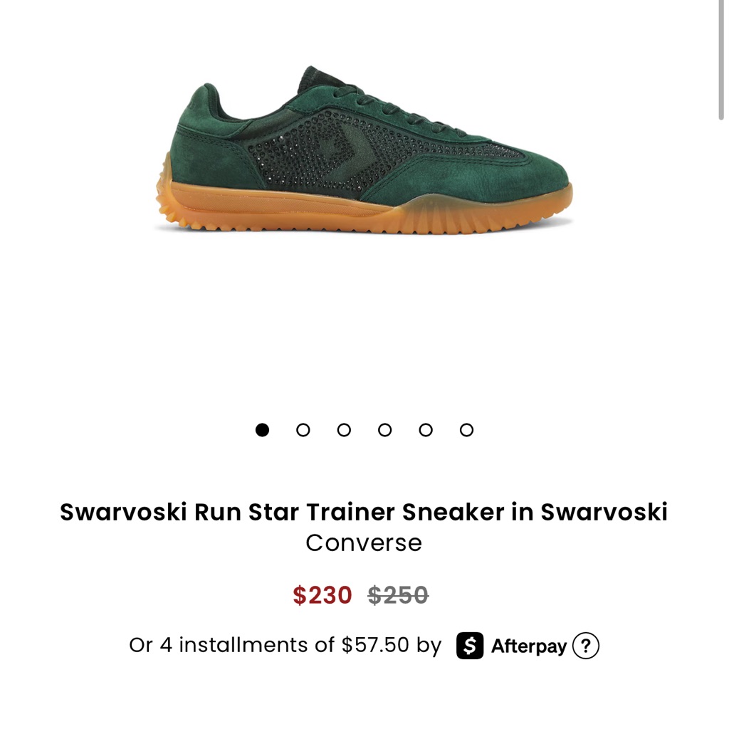 Converse Dark Green Swarovski Sneakers